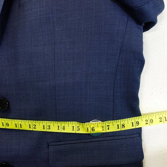 Navy Sports Coat MEDIUM Blazer Blue Suit Mens 40 Wool Slim Fit Work VINCE CAMUTO - Picture 8 of 13